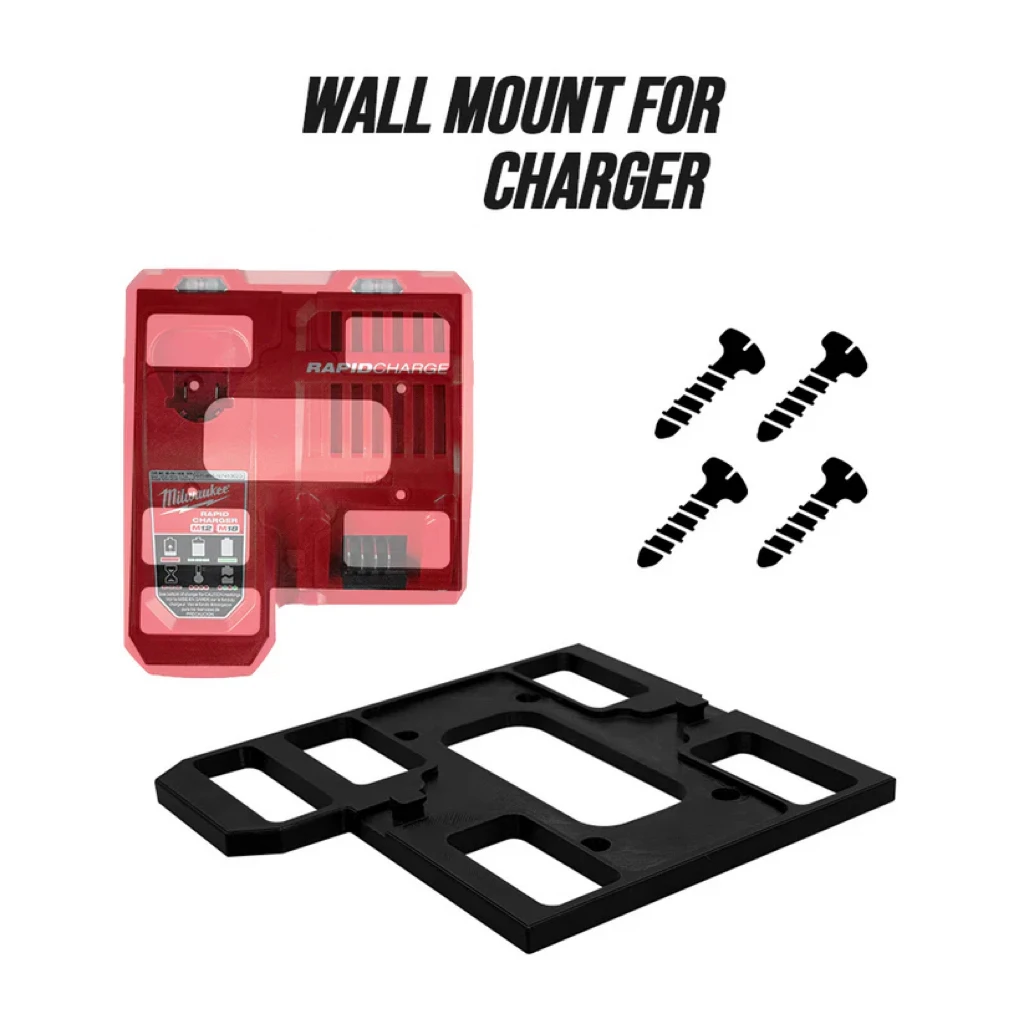 Wall Mount Charger Holder, Heavy Duty Storage Bracket, Space Saving Organizer for M12 M18 Power Tool Chargers, Garage Workshop S