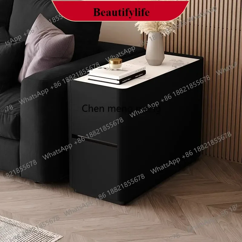 M138Movable floor-to-ceiling sofa side seam side cabinet Living room corner cabinet Solid wood simple modern household side cab