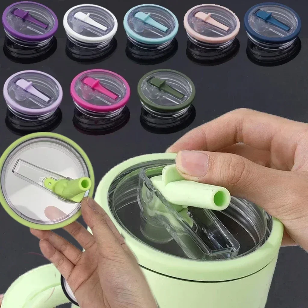 スタンレー用のこぼれ防止カップカバー、交換可能な環境保護、クリエイティブスパイラルストロー、カップアクセサリー、40オンス