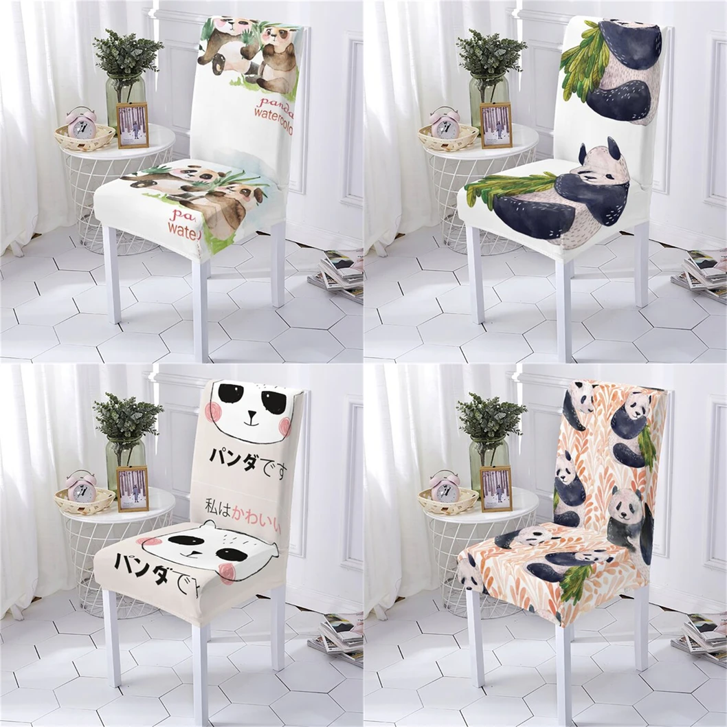 

Cartoon Animal Style Office Chairs Covers Kitchen Chair Cover Panda Pattern Chair Cover Living Room Chairs Kitchen Hotel Banquet