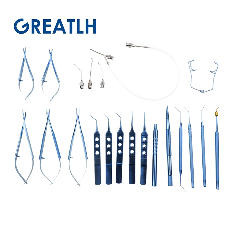 高品質21点セット チタン合金白内障眼科手術器具 キャリングケース付き