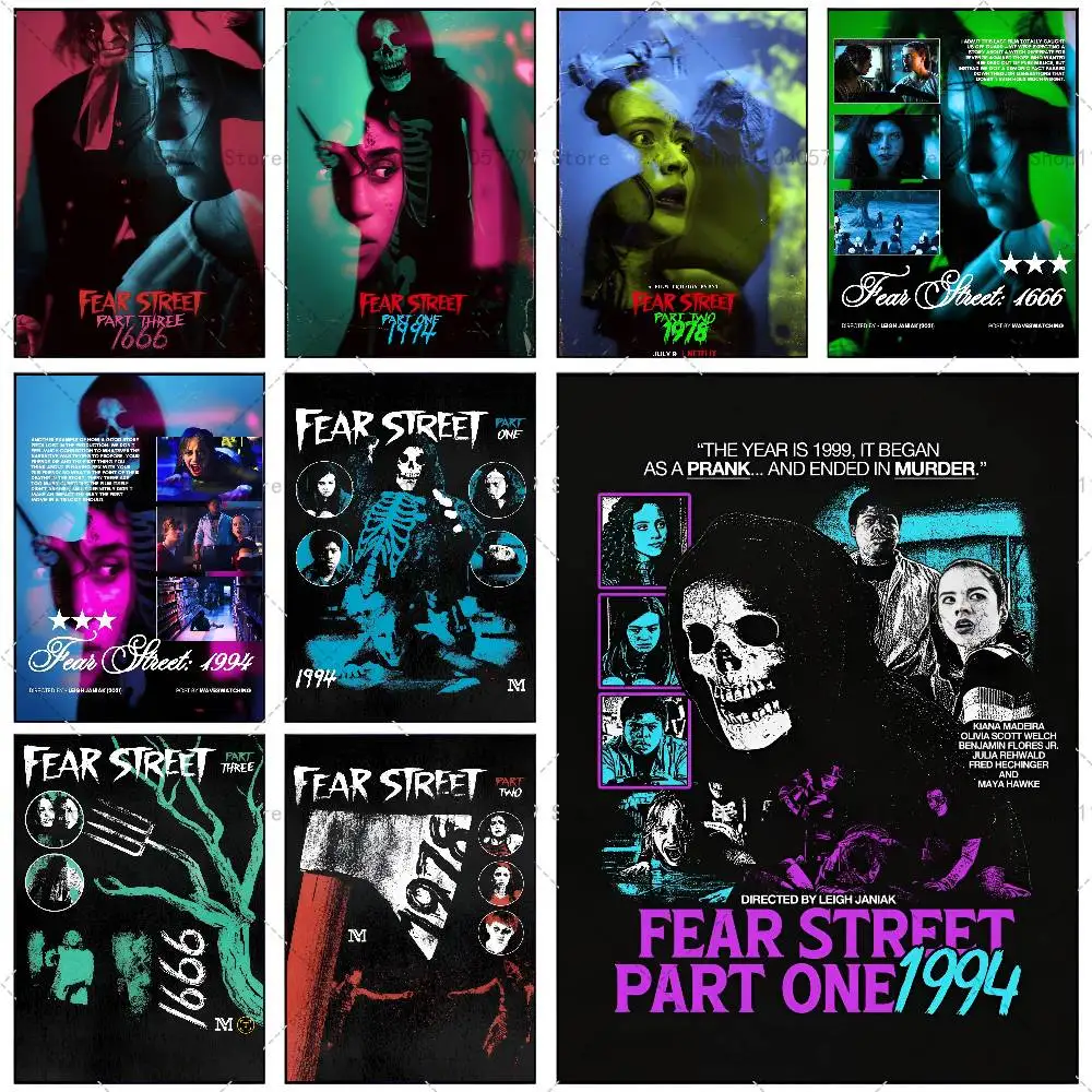 Póster de película de terror Fear Street, Mural de pared autoadhesivo, pegatina impermeable para decoración de sala de bar, regalo con impresión de alta calidad