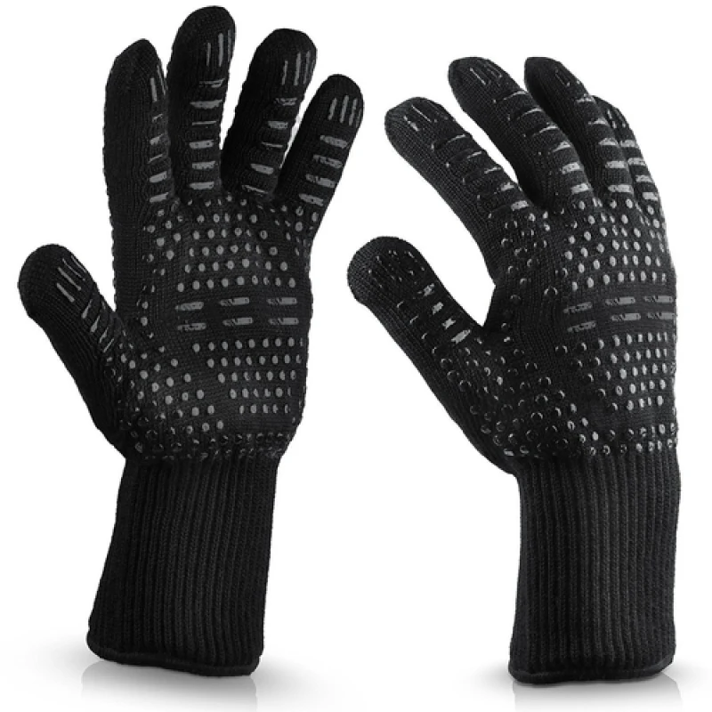 1/2pcs BBQ Gloves High Temperature Resistance Oven Mitts 500 800 Degrees Fireproof Barbecue Heat Insulation Microwave Oven Glove