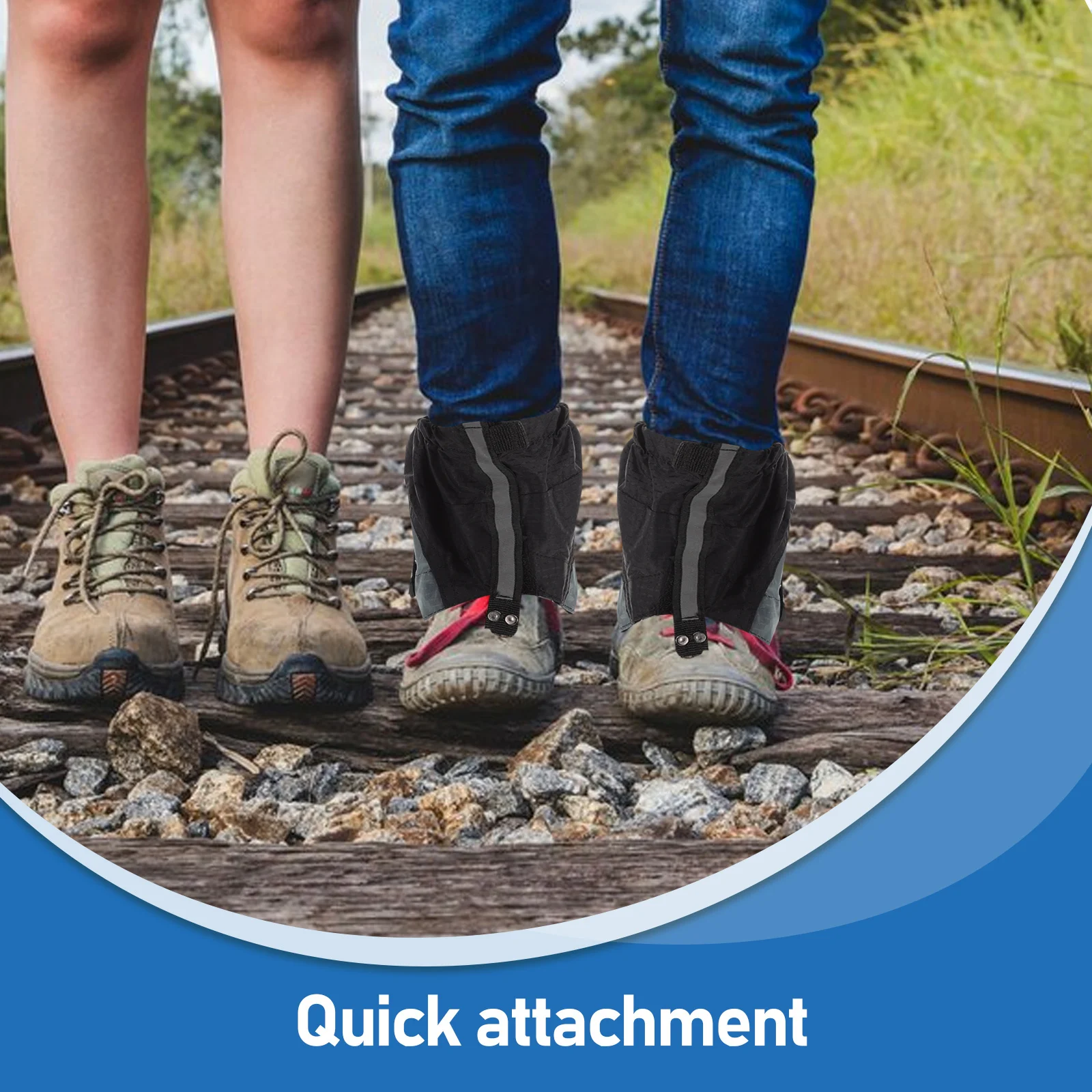 1 paar zanddichte overschoenen voor buiten, korte beenkappen, ademende wandelschoenovertrekken, sneeuwbeenbeschermers voor heren en dames