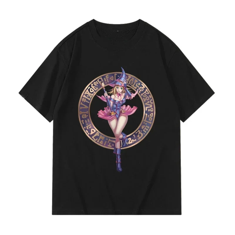 heavyweight Yugioh T-shirt Kawaii Dark Magician Girl Dark Magician Graphic Vintage Egyptian God Cards Anime Korea Style Tops