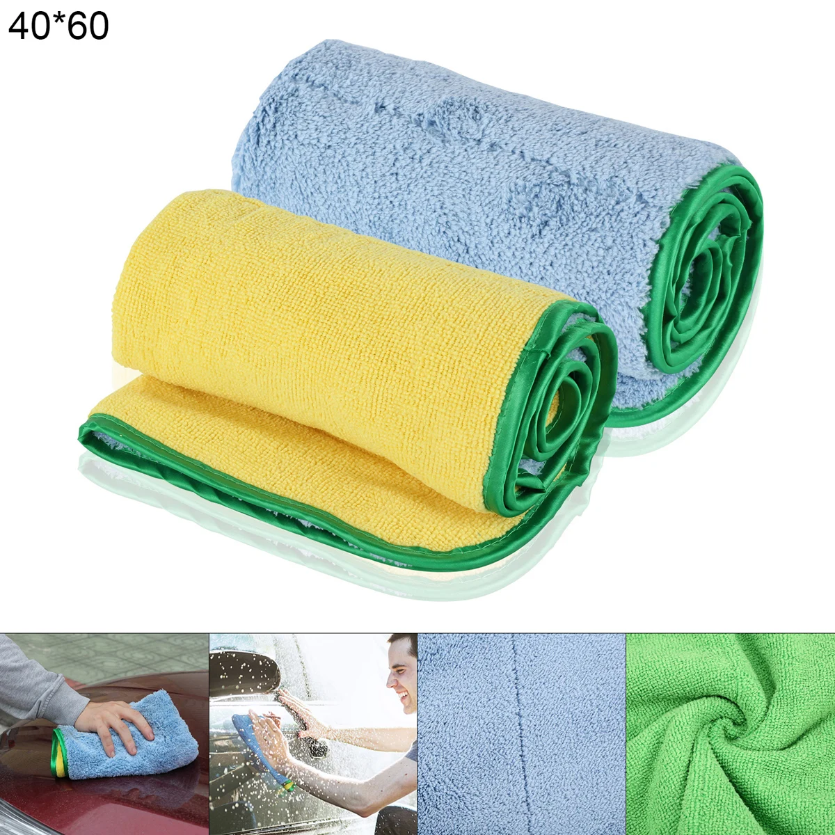 40x60 Fiber Towel Car Interior Dry Cleaning Rag for Car Washing Tools Auto Detailing Kitchen Towels Home Appliance Wash Supplies