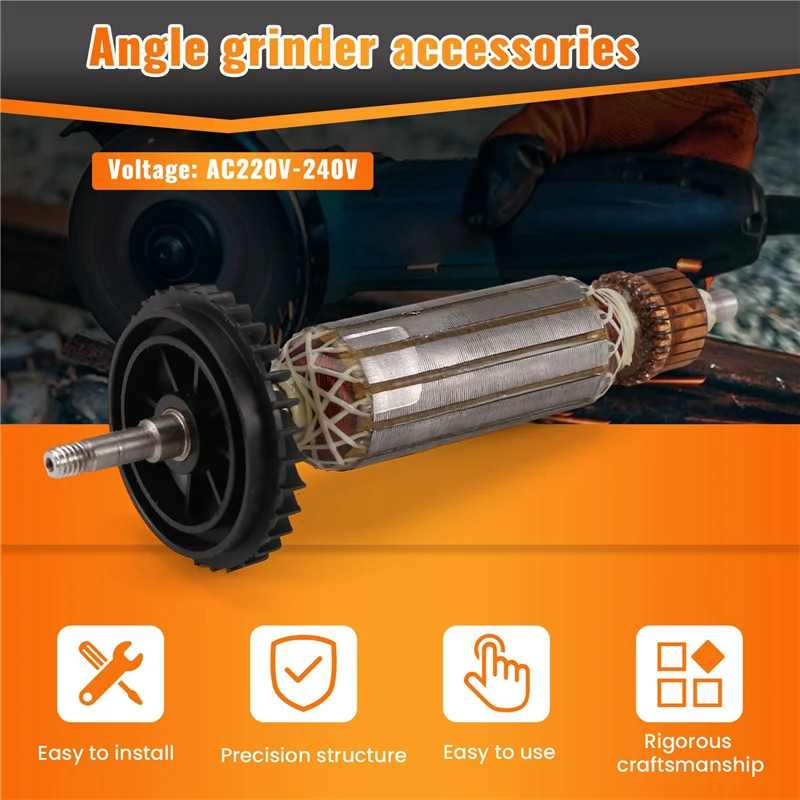 Sostituzione dell'ancora del rotore dell'armatura AC220V-240V per smerigliatrice angolare GWS7-100 GWS7-125 GWS 7-100 GWS 7-125-AT64