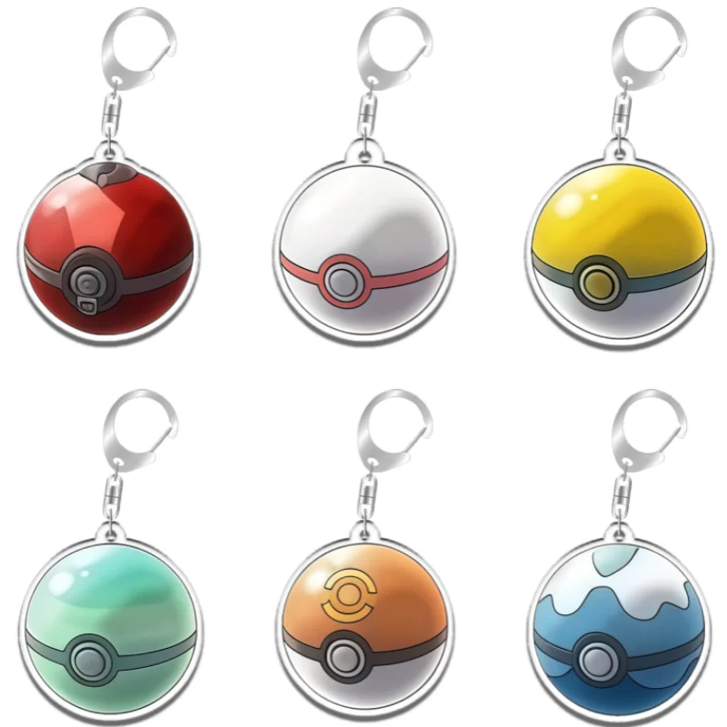 Porte-clés Série Poké Ball Pokémon Safari Premier Heal, Cadeau pour Fans de Jeux et d'Anime, Pendentif de Sac à Dos en Acrylique Recyclé, Décoration, Jouet Rare