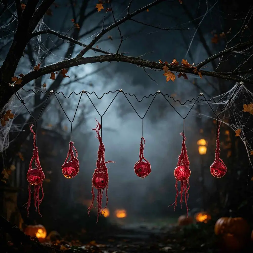 Hanging Eye Ornaments Spooky Party Supplies Realistic Halloween Eyeball Decorations 3d Bloodshot Eye Props Reusable for Haunted