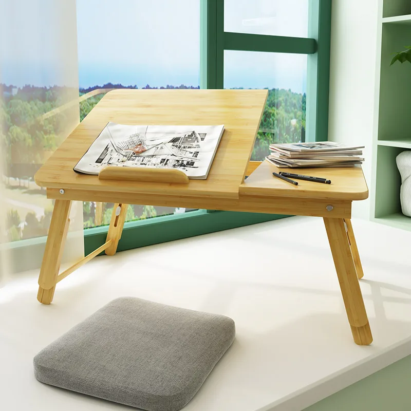 

Bed small table board foldable lifting lazy computer desk children's study dormitory table household kang bay window table