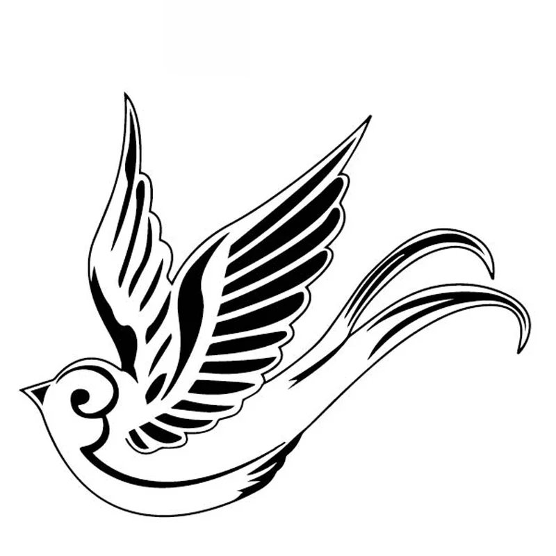 Car Sticker Swallow Creative Decoration Car Sticker Car Trunk Pattern PVC Decals Waterproof Sunscreen Black/white,17cm*14cm