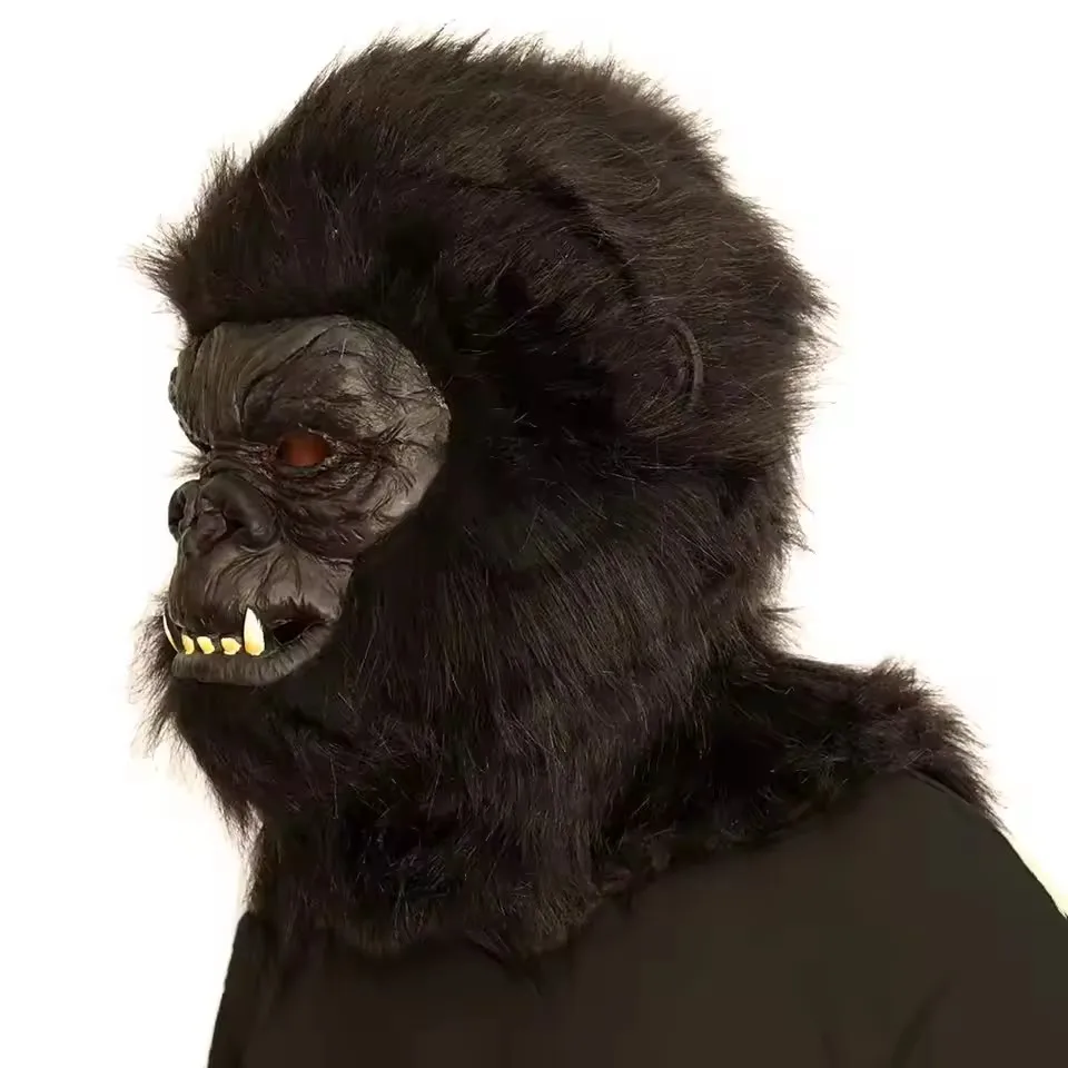 King Kong Maske Horror Tier Gorilla Affe Maske Neuheit Halloween Cosplay Kostüm Kopfbedeckung Tier Party Schimpanse Vollkopfmaske