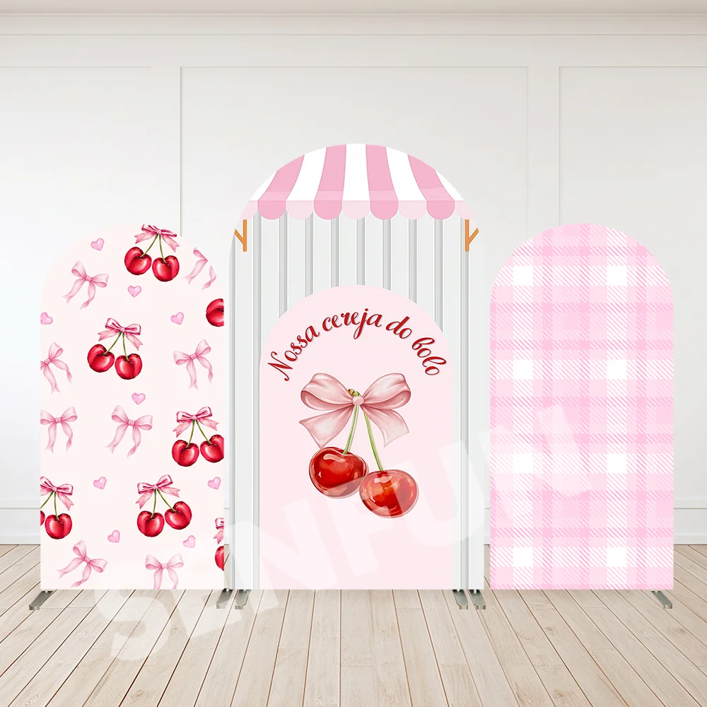 غطاء قوس لعيد الميلاد الأول من بيري، لافتة حفلات للفتيات باللون الوردي، خلفية لوحات حائط مقوسة لحفلة استقبال المولود الجديد