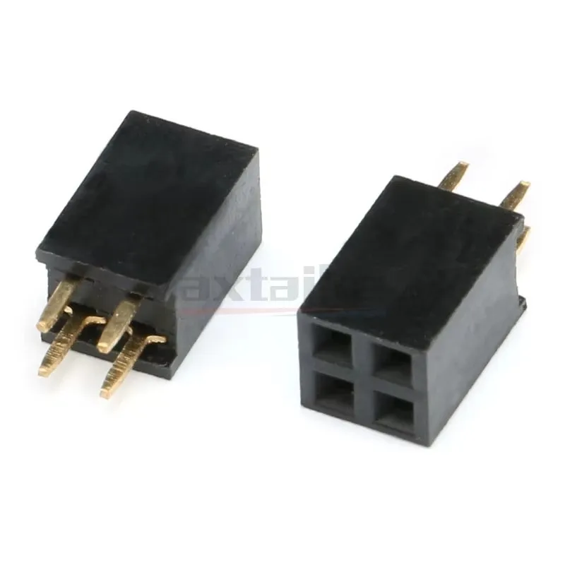 女性用コネクタ,20個セット,2.54mm,pcb,2p,3,4,5,6,7,8,9,10,12,14,15,16,20または40ピン,個別二列ジャム