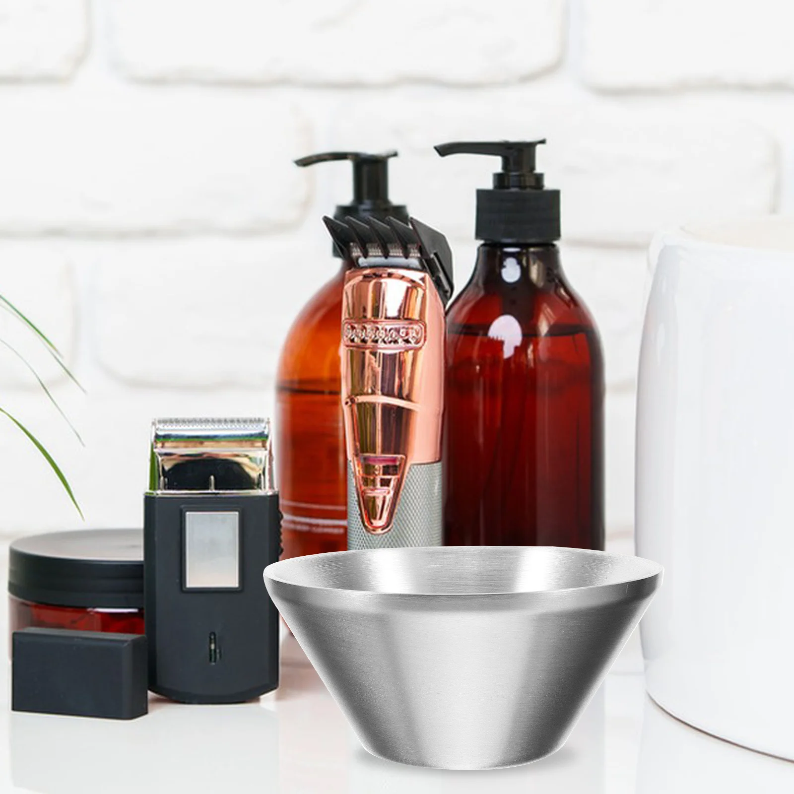 

Shaving Bowl Stainless Steel Large Size Stable Base Smooth Surface Shave Bowl for Men Household Barber Salon Reusable Shaving