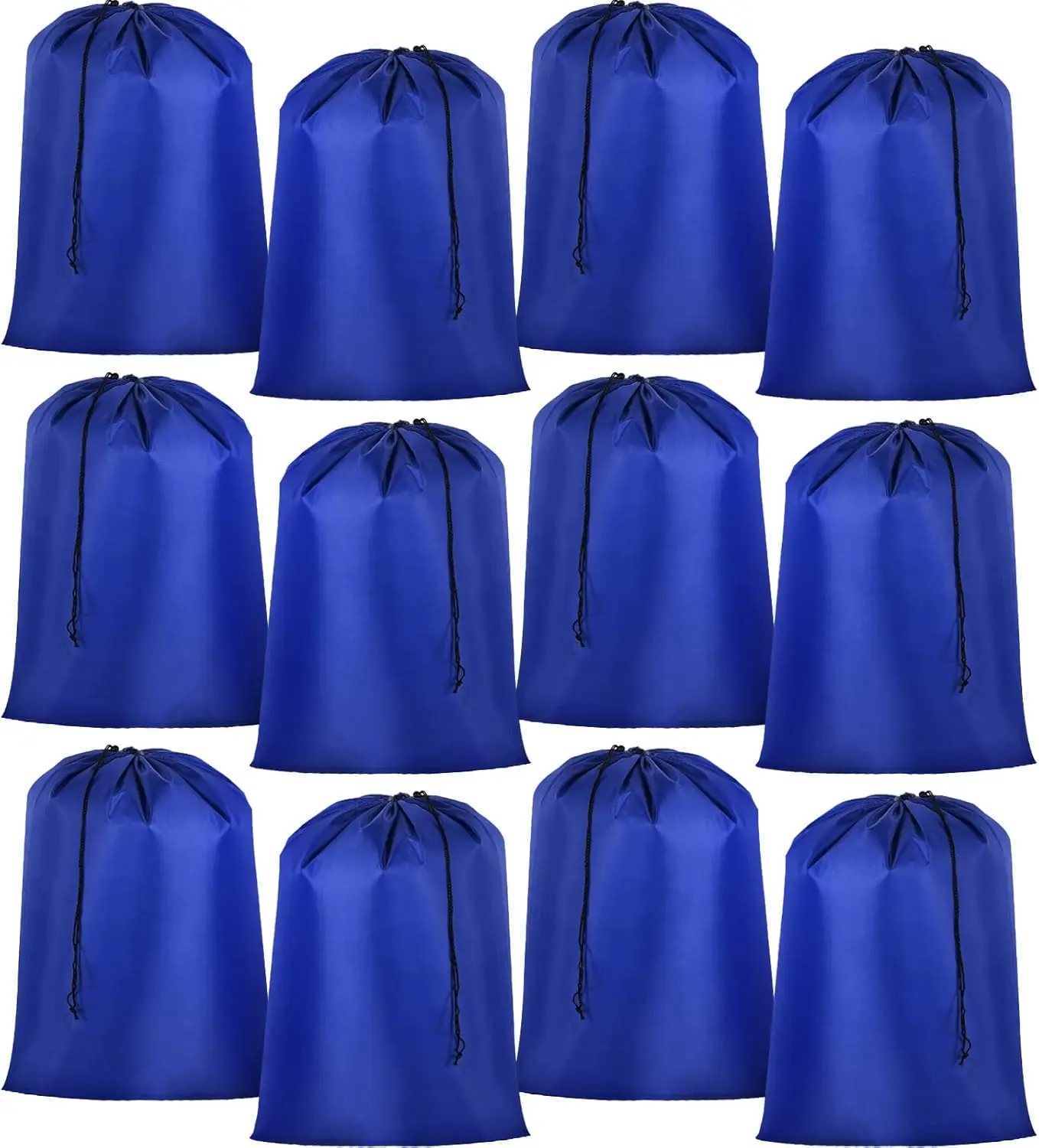 

12 Pack Extra Large Laundry Bags with Drawstring, Washable Travel Organizer for Dorm Home Hotel Camping (Blue)