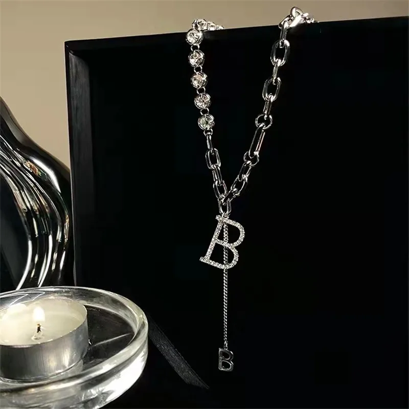 Micro Zirconia Copper Letter B Pendant Necklace 2022 Brand New Classic Jewelry Women\'s Party Fashion Ins Accessories