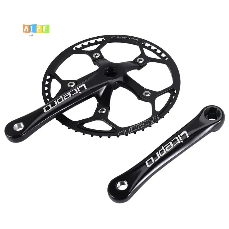 

A12E-Single Speed Crankset 53T 170Mm Crankarms Folding Bike Crankset With Protective Cover For Bike Track Road Bicycle