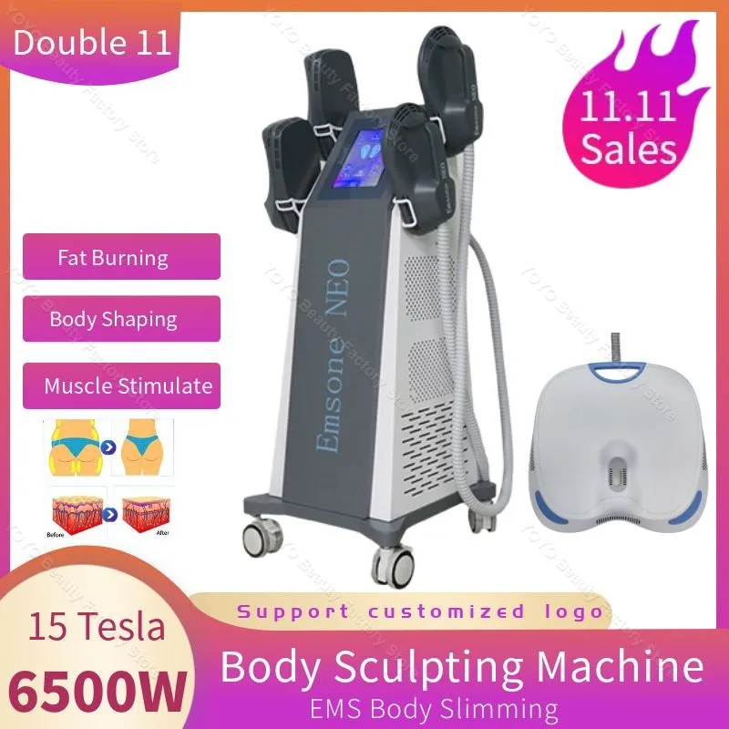 

Professional EMS Body Sculpting Emsone NEO 6500W Machine 15 Tesla Hiemt RF Build Muscle Fat Burning EMS Slimming