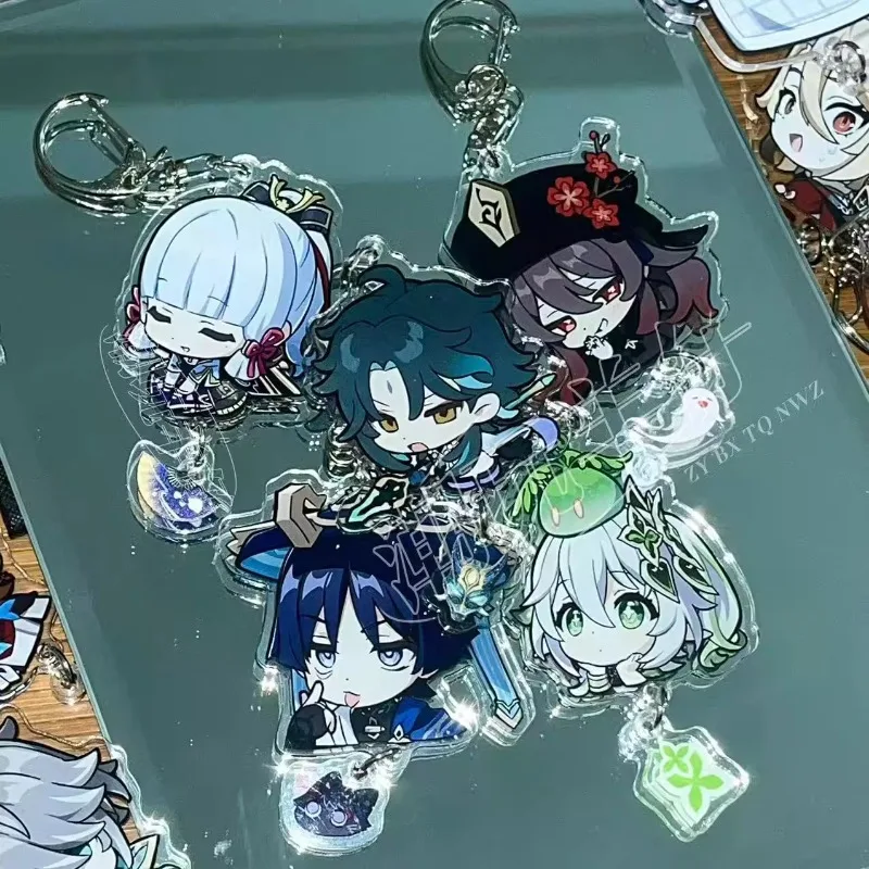 Genshin Impact Furina Yelan سلسلة مفاتيح شخصية عصرية ملحقات أكريليك خفيفة الوزن مناسبة لهدايا الحقائب المدرسية #5