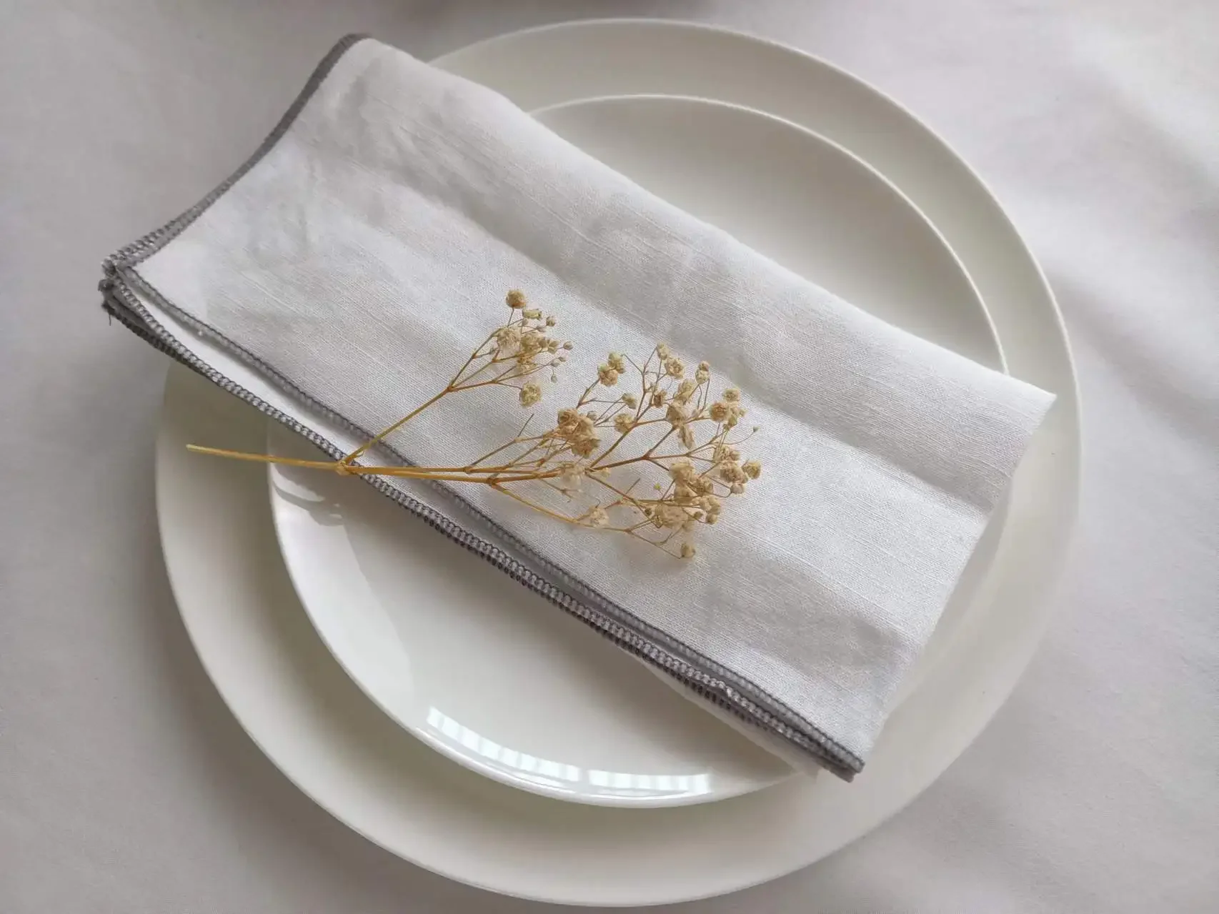 12PCS Pure Linen 100% Napkins Cloths Reusable 40x40cm Soft Comfortable Fabric Kitchen Accessories for Wedding Birthday Parties