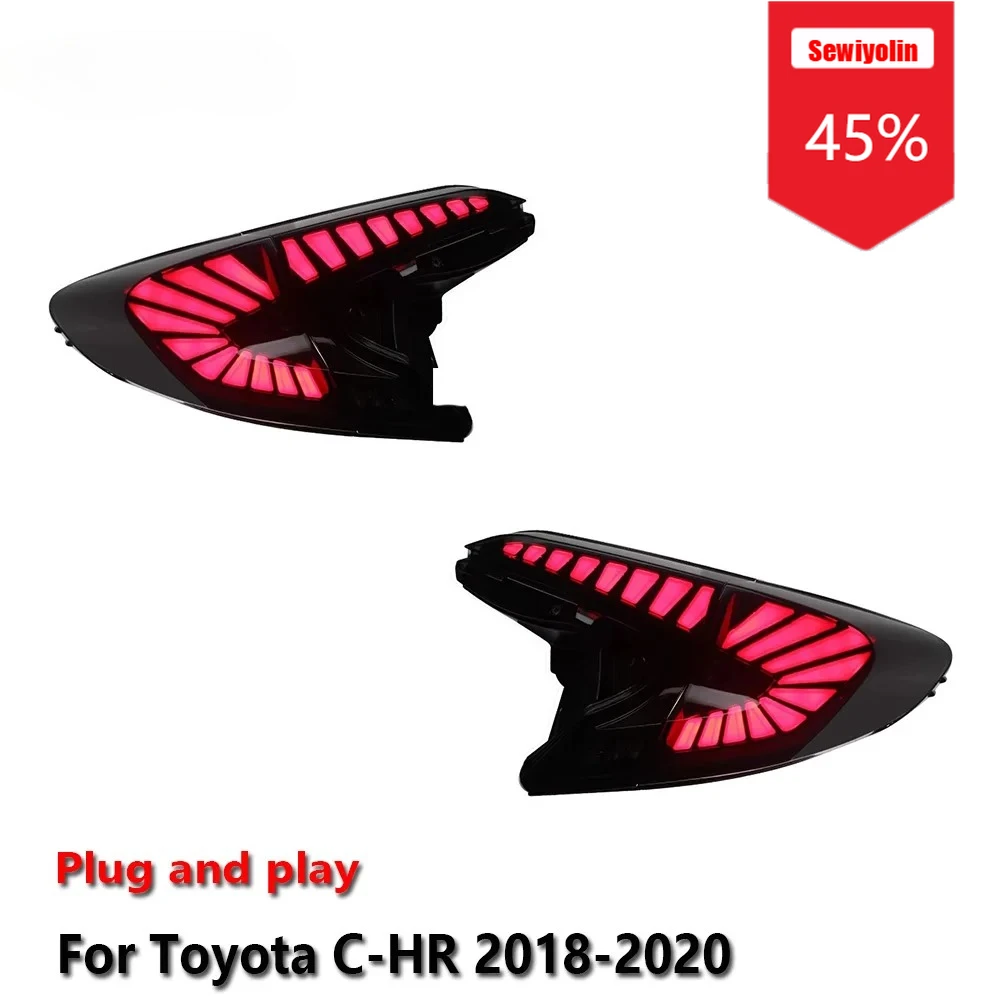 

Sewiyolin Car LED Tail Light Assemblies For Toyota C-HR 2018-2020 Auto Fog DRL Brake Turn Signal Lamp Plug and Play