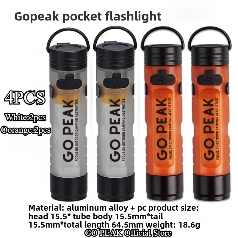 GOPEAK Pocket Mini-zaklamp Outdoor Key Clip Cap Ambient Led Lang uithoudingsvermogen Ramphulp Noodsituatie 5050 Klein licht
