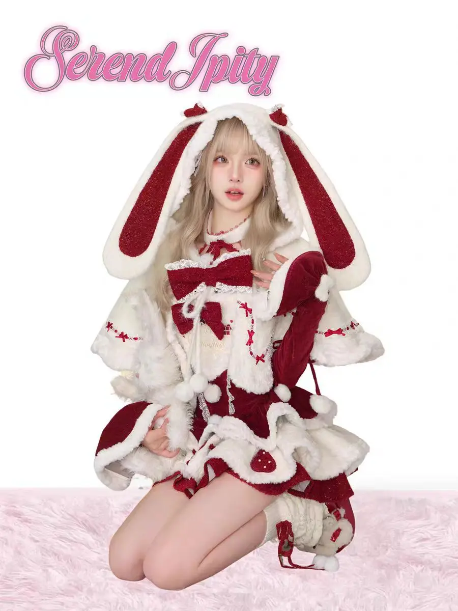 2025-invierno-navidad-ano-nuevo-elegante-conjuntos-de-3-piezas-mujeres-con-capucha-capa-de-piel-sintetica-abrigos-mini-vestidos-estilo-coreano-y2k-ropa-dulce