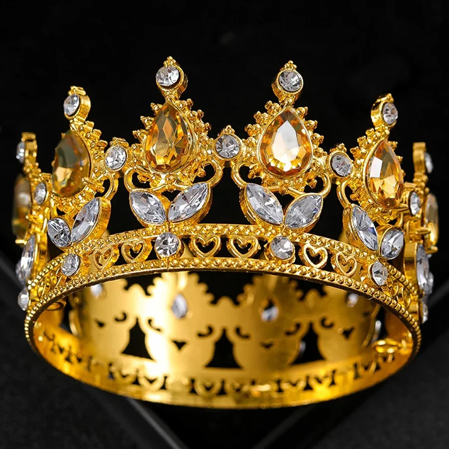 التيجان الكريستال الباروكي والتيجان كعكة توبر ديكور أنيق كعكة الزفاف الأميرة عيد ميلاد الديكور لوازم الحفلات #5