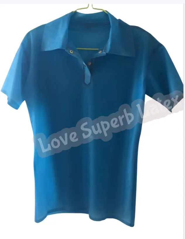 

Handmade Latex Rubber Short Sleeves T-Shirt Men's Latex Polo Shirt