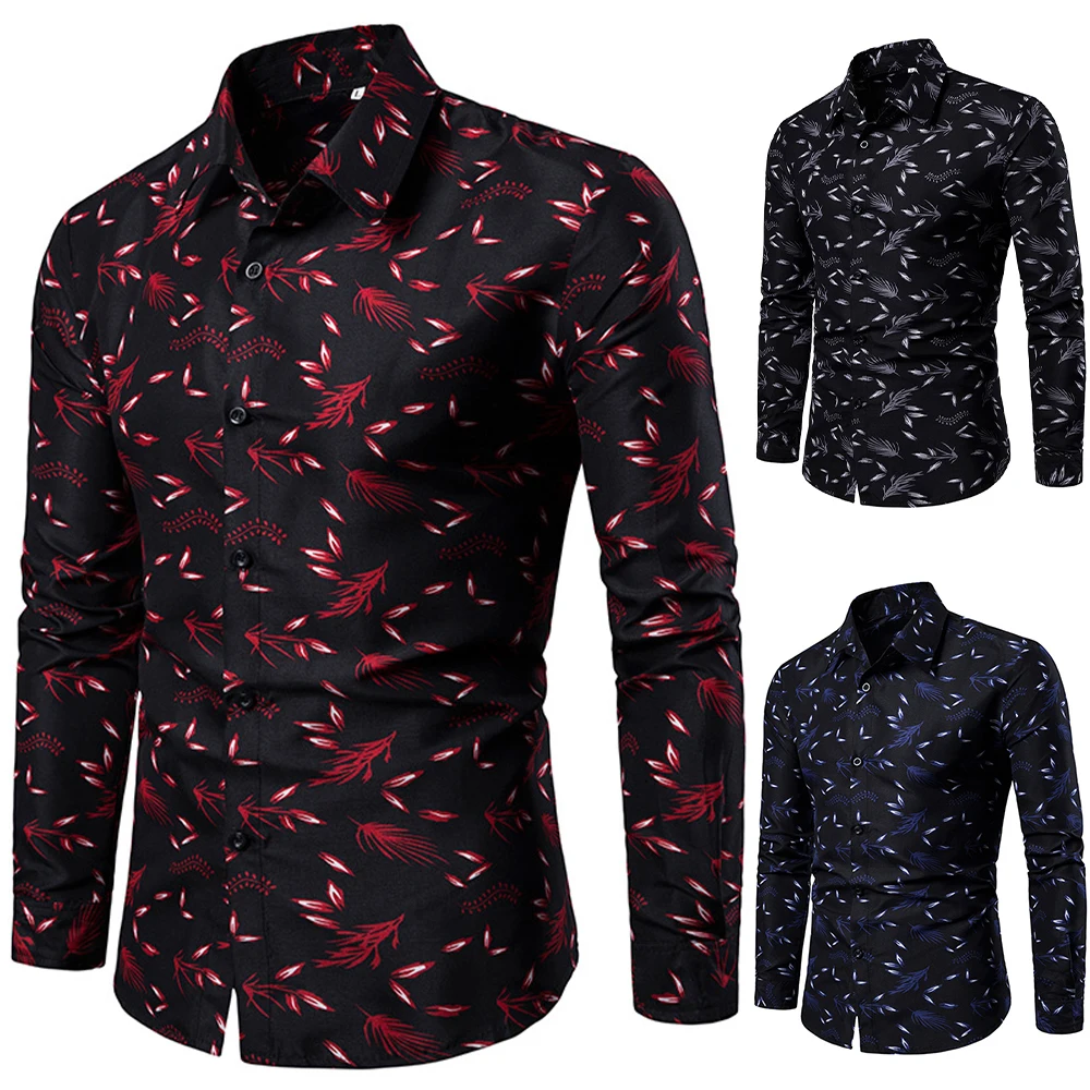 Fashion Mens Long Sleeve Shirt Formal Polo Neck Luxury Comfortable High Quality Lightweight Fabric Prom Wedding Button Shirt Top