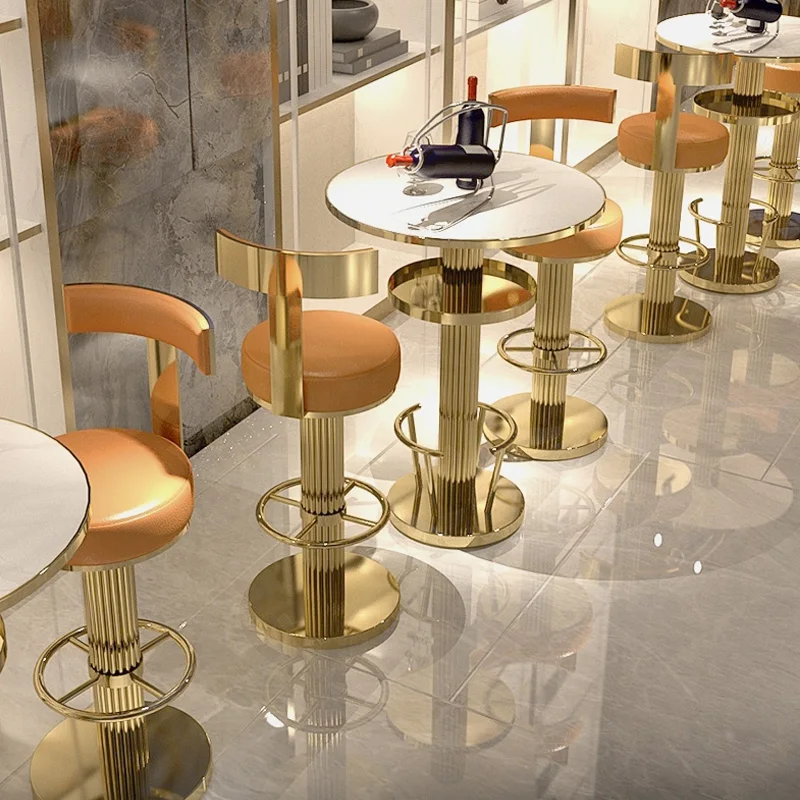 Bar Round Table Matching Table with Stainless Steel