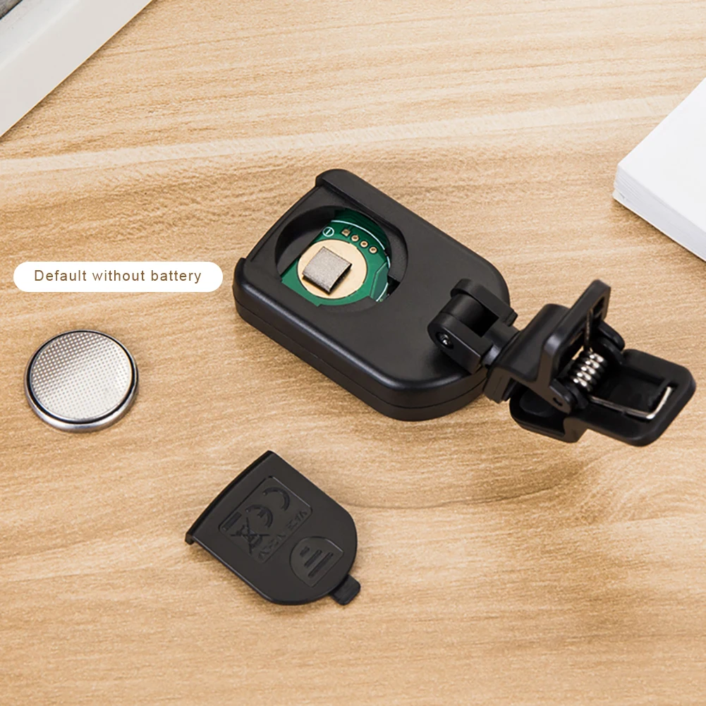 Tuner Nada Clip-On Digital Tampilan LCD Tuner Clip-On Baterai Tombol 3V untuk Mode Penyetelan Kromatik Gitar/Bass/Biola/Ukulele
