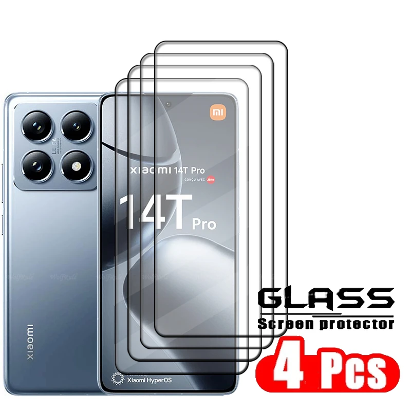 1/2/3/4pcs Voll deckglas für Xiaomi 14t Pro Glas Xiaomi Mi 14t Pro Displays chutz folie voll 9h HD gehärtetes Glas Xiaomi 14t Pro