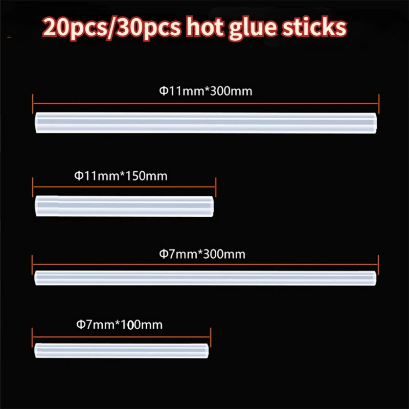 

Hot Glue Sticks 11mm/7mm Transparent Silicone in Bar 20/30PCS Silicone High Viscosity White Glue for DIY Craft , Car Repair