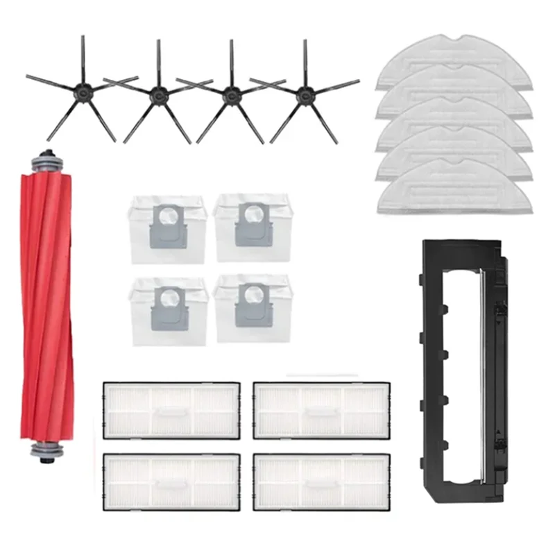 A01V-For Roborock S7 Maxv Plus S7 Maxv Ultra G10S Pro فلتر Hepa كيس لجميع الغبار فرشاة دوارة فرشاة جانبية رئيسية أجزاء مكنسة