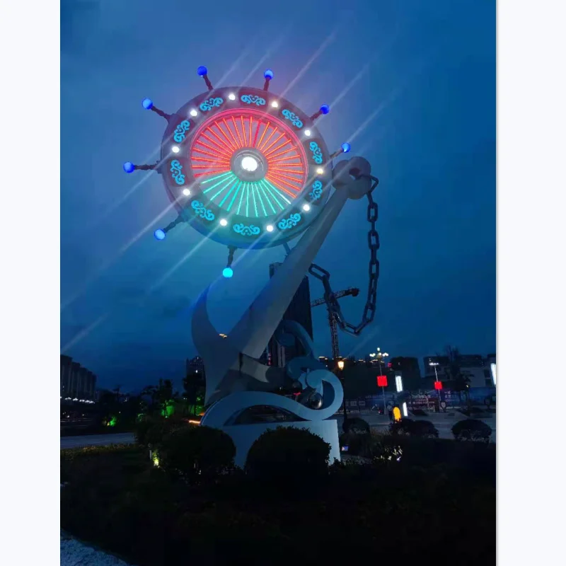 Led Landscape Illuminated Light Lamp Anchor Outdoor Waterproof Luminous RGB