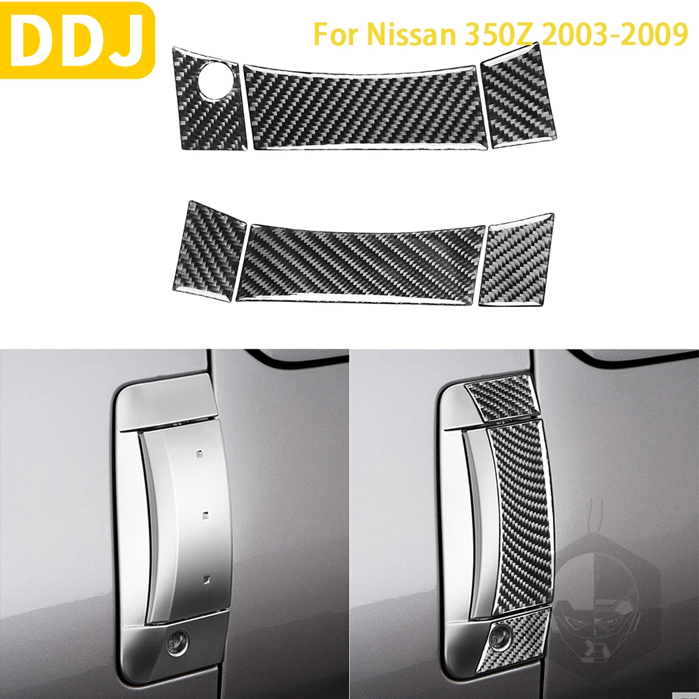 

For Nissan 350Z Z33 2003-2009 Car Accessories Carbon Fiber Outside Outer Exterior Door Handle Cover Sticker Modified Protective