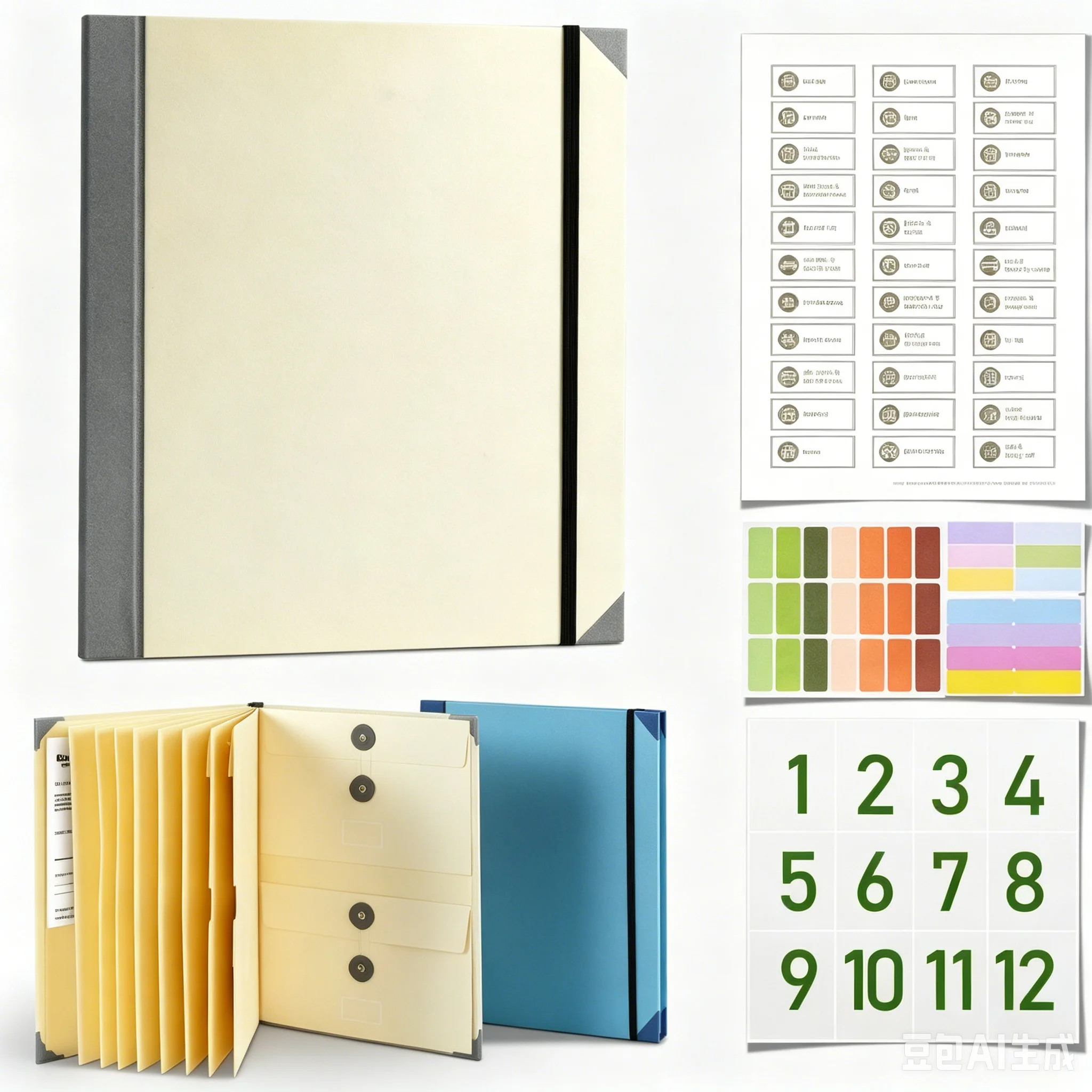 Expanding File Folder Document Organizer, 13‑Pocket Accordion File Holder with Label Stickers & Number Tabs, Portable Paper Receipt Bill Organizer for Home Office School, 3 Colors Available