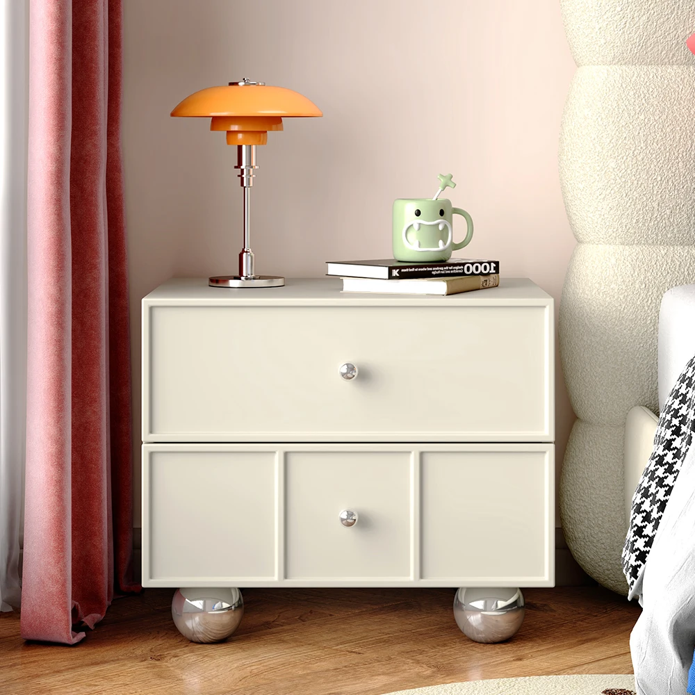 9C French bedroom bedside table retro light luxury drawer cabinet modern simple Bauhaus bedside storage cabinet small
