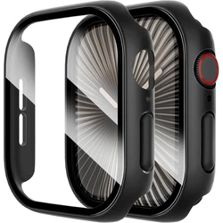 Glass+Cover For Apple Watch 46mm 44mm 40mm 49mm 41mm 45mm 42mm Accessorie Screen Protector iwatch serie 10 9 8 7 6 SE Ultra Case