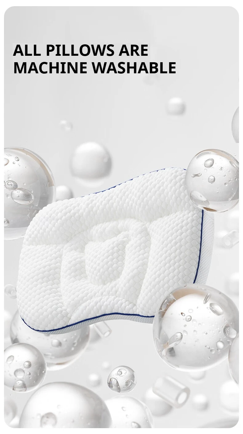 AIBEDILA 2-seitiges Babykissen, atmungsaktiv, bequem, Nacken- und Wirbelsäulenstütze, Kleinkindkissen, fünfZonen-Design, Kinder-Schlafkissen – Detail 7