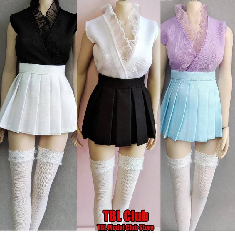 

111 1/6 Scale Female Clothes 3 Colour Pleated Mini Skirt JK Student Style Business Attire For 12-inch Action Figure Soldier