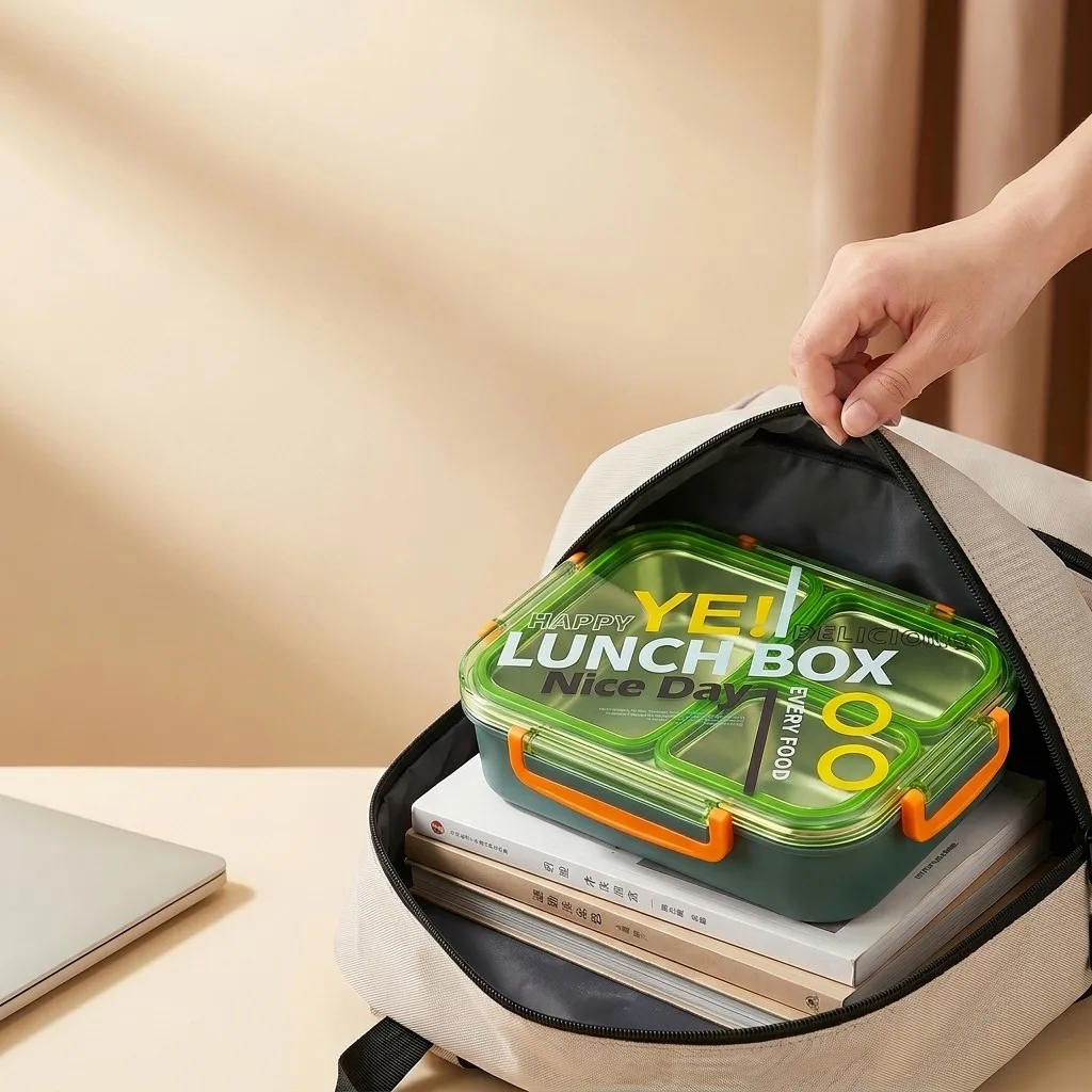 Microwavable 304 Stainless Steel Bento Lunch Box Divided Food Storage Containers Leakproof Meal Prep for Kids Students School view 6