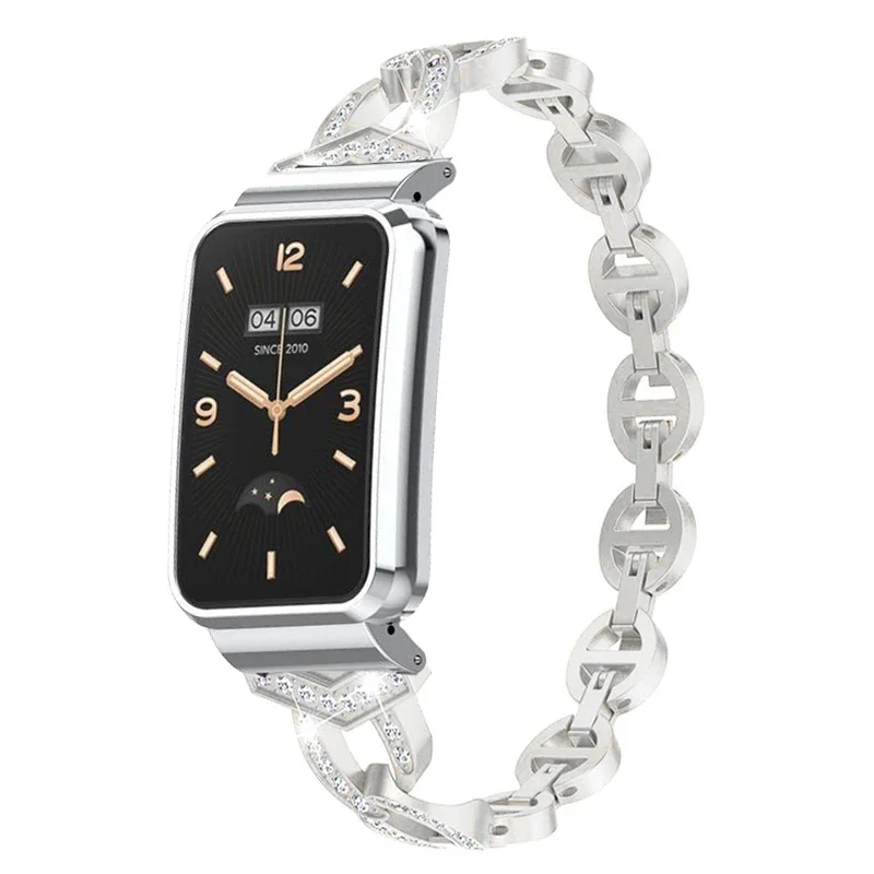 Pulsera con enlace de diamante para Xiaomi Mi Band 7 Pro, funda protectora para Mi Band 7 Pro