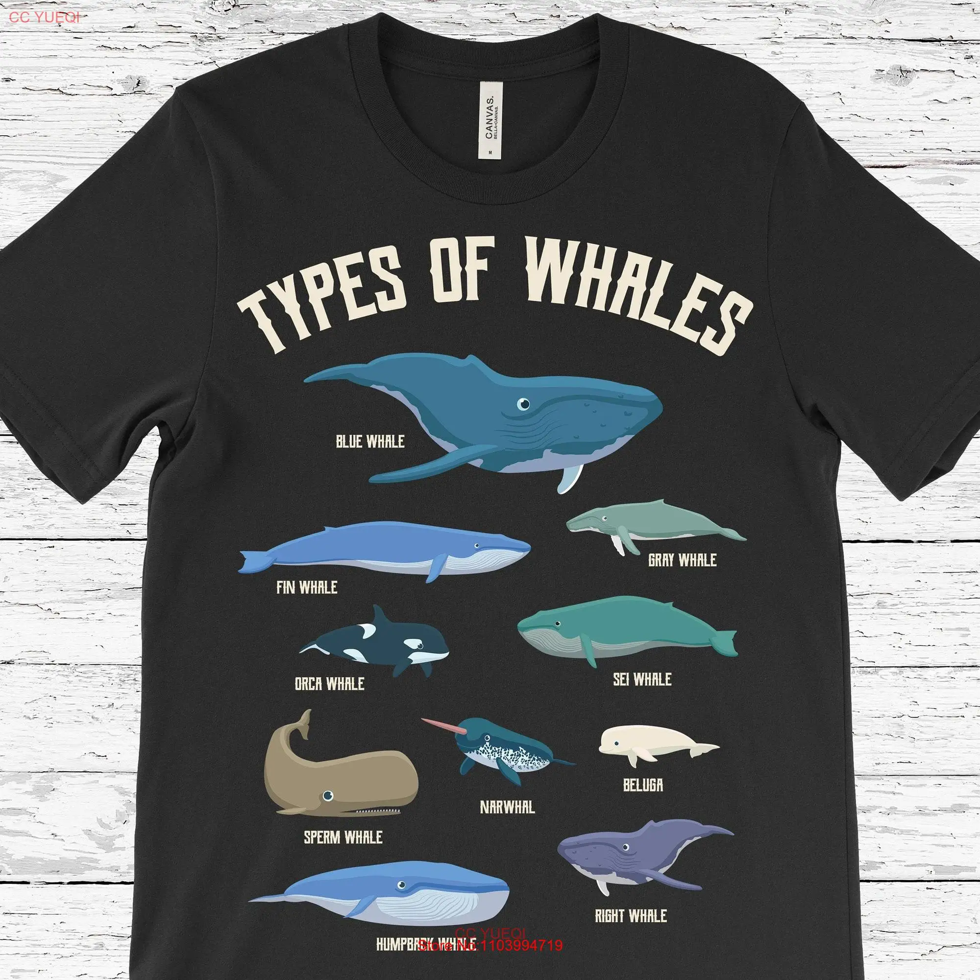 Types Of Whales T Shirt Cute Ocean Mammals Guide Blue Fin Gray Orca Narwhal Beluga Humpback Ichthyology Whale Birthday Kids