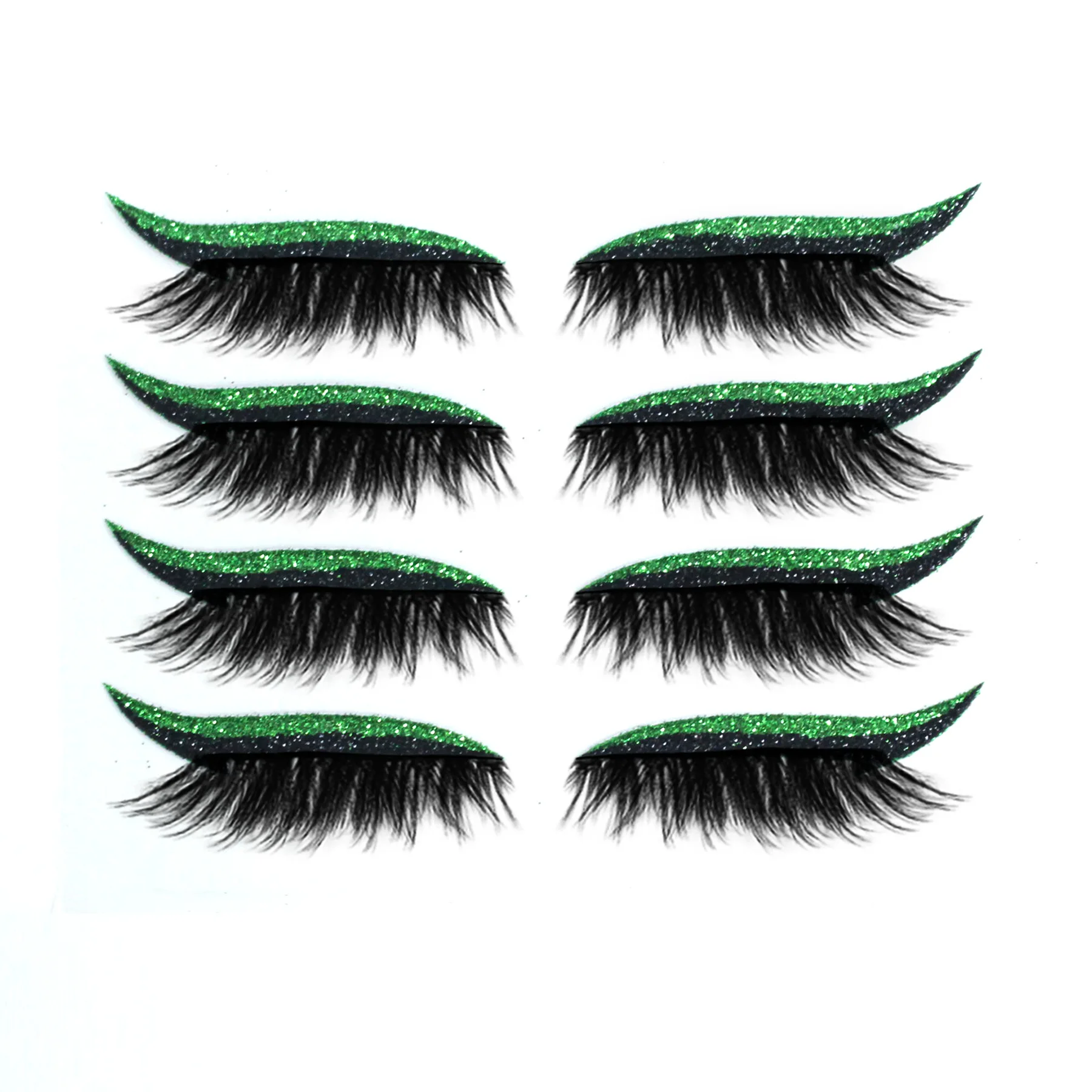 4 Pairs False Eyelashes Eyeliner Sticker Self-Adhesive Cat Eyes Strips Reusable Waterproof Shiny Eyeliner Stickers Makeup Tools