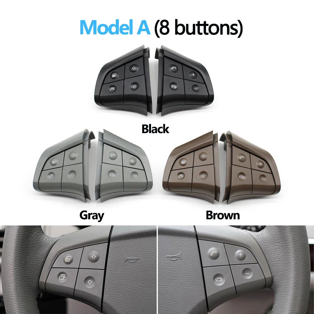 3 Colors Car Multi-function Steering Wheel Buttons Control Switch Button Kit For Mercedes Benz GL ML R B Class W164 W245 W251