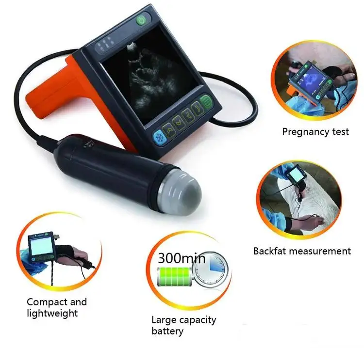3.5in Led Veterinary Ultrasound Machine Scanner Pig Dog Horse Cattle Sheep Pregnancy Tester