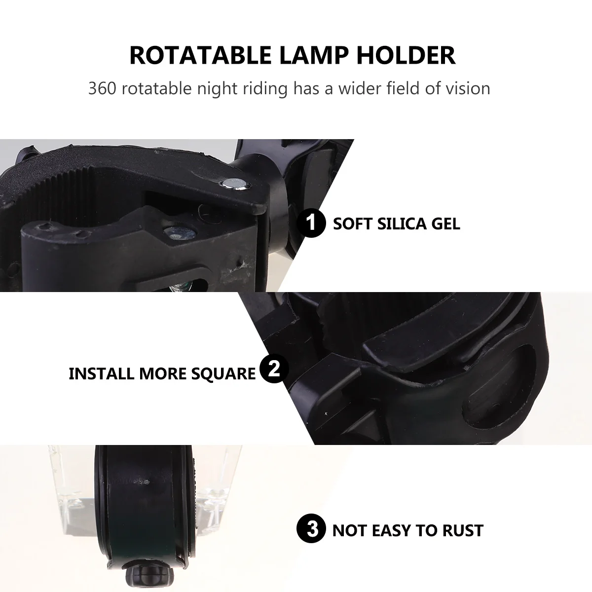 

2Pcs HeadlightBracket BikeLamp PlasticGear HandlebarFlashlight Mount RotatableDesign LightweightDurable Roadbike-Compatible